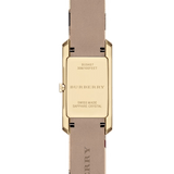 Burberry Pioneer Champagne Dial Haymarket Leather Strap Watch for Women - BU9407