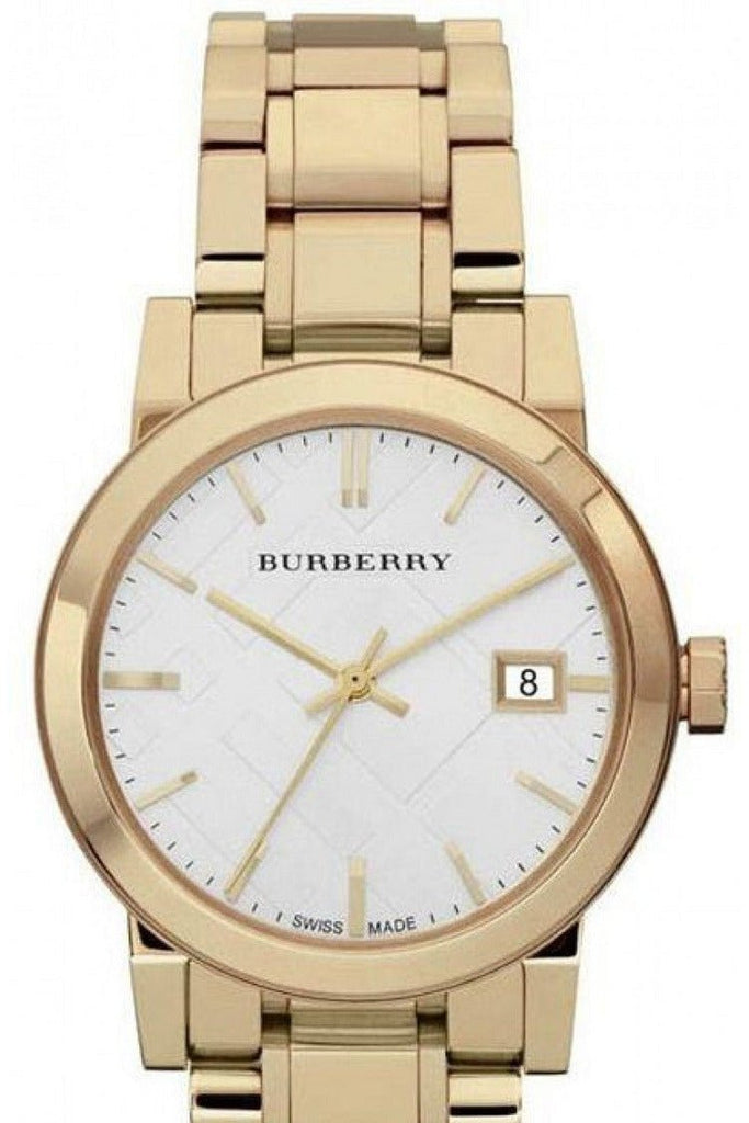 Burberry The City White Dial Gold Stainless Steel Strap Watch for Women - BU9103