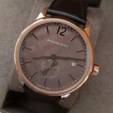 Burberry The Classic Dark Brown Dial Dark Brown Leather Strap Watch for Men - BU10012