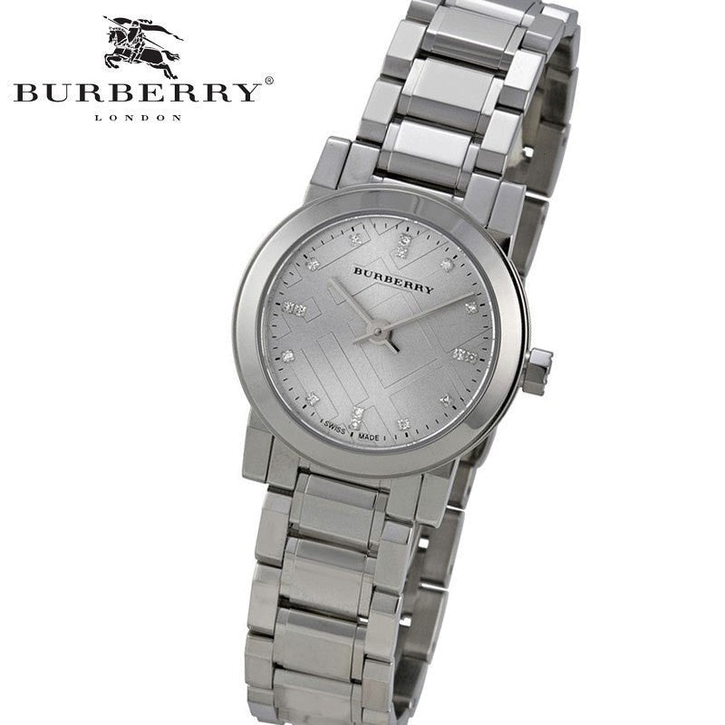 Burberry The City Silver Diamonds Dial Silver Steel Strap Watch for Women - BU9230