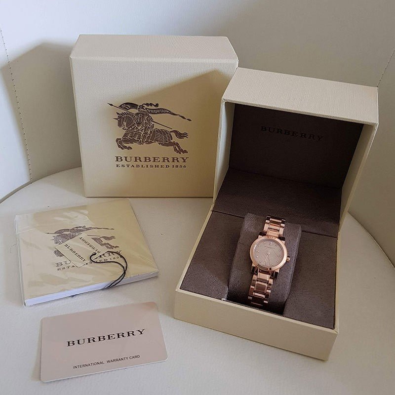 Burberry Heritage Rose Gold Dial Rose Gold Steel Strap Watch for Women