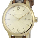 Burberry The Classic Gold Dial Leather Strap Watch for Women - BU10114