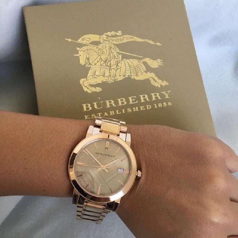 Steel Watch Burberry Bu 1856 Burberry The City Rose Gold Dial Rose