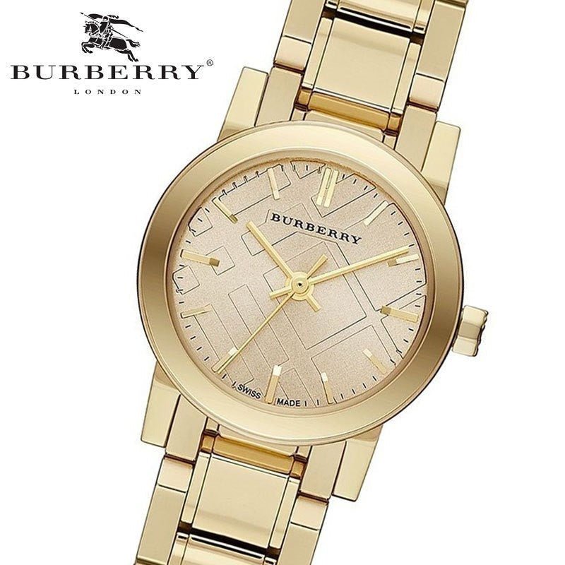 Burberry The City Gold Dial Gold Steel Strap Watch for Women