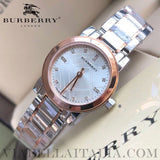 Burberry The City Silver Dial Two Tone Stainless Steel Strap Watch for Women - BU9214