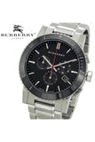 Burberry The City Black Dial Silver Stainless Steel Strap Watch for Men - BU9380