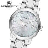 Burberry The City Silver Dial with Diamonds Silver Stainless Steel Strap Watch for Women - BU9125