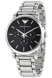 Emporio Armani Luigi Black Dial Silver Steel Strap Watch For Men - AR1894