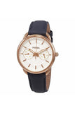 Fossil Tailor White Dial Blue Leather Strap Watch for Women - ES4260