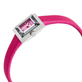 Gucci G-Frame Square Fuchsia Mother of Pearl Dial Fuchsia Leather Strap Watch For Women - YA128533