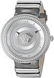 Versace V Metal Icon Silver Dial Silver & Grey Strap Watch for Women - VLC120016