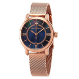 Maserati Epoca Blue Dial Rose Gold Mesh Strap Watch For Women - R8853118503