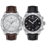 Tissot PR 100 Sport Quartz Chronograph Black Dial Black Leather Strap Watch For Men - T101.617.16.051.00