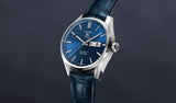 Tag Heuer Carrera Calibre 5 Automatic Blue Dial Blue Leather Strap Watch for Men - WAR201E.FC6292