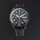 Tag Heuer Aquaracer Chronograph 43mm Black PVD Dial Black Nylon Strap Watch for Men - CAY218A.FC6361