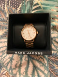 Marc Jacobs Baker White Dial Rose Gold Stainless Steel Strap Watch for Women - MBM3244