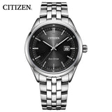 Citizen Eco Drive Black Dial Silver Steel Strap Watch For Men - BM7250-56E