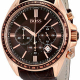 Hugo Boss Driver Black Dial Black Leather Strap Watch for Men - 1513092