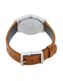 Calvin Klein City Silver Dial Light Brown Leather Strap Watch For Women- K2G23120