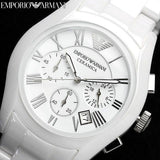 Emporio Armani Chronograph Ceramic White Dial Watch For Women - AR1403