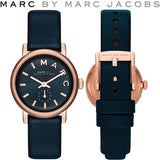 Marc Jacobs Baker Black Dial Black Leather Strap Watch for Women - MBM1331