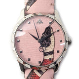 Gucci G Timeless Pink Dial Pink Leather Strap Watch For Women - YA1264083