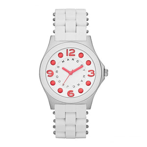 Marc Jacobs Pelly White Dial White Silicone & Stainless Steel Watch for Women - MBM2588
