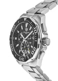 Tag Heuer Aquaracer Calibre 16 Day-Date Black Dial Silver Steel Strap Watch for Men - CAY211A.BA0927