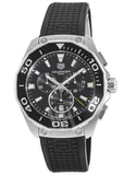 Tag Heuer Carrera Aquaracer Quartz Chronograph Black Dial Black Rubber Strap Watch for Men - CAY111A.FT6041