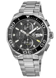 Tag Heuer Aquaracer Calibre 16 Day-Date Black Dial Silver Steel Strap Watch for Men - CAY211A.BA0927