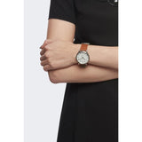 Marc Jacobs Baker White Dial Brown Leather Strap Watch for Women - MBM1265