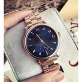 Marc Jacobs Baker Blue Dial Rose Gold Stainless Steel Strap Watch for Women - MBM3330