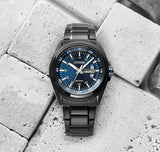 Citizen Eco Drive Blue Dial Black Steel Strap Watch For Men - AW0024-58LB