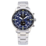 Citizen Eco Drive Chronograph Blue Dial Silver Stainless Steel Watch For Men - CA0690-88L