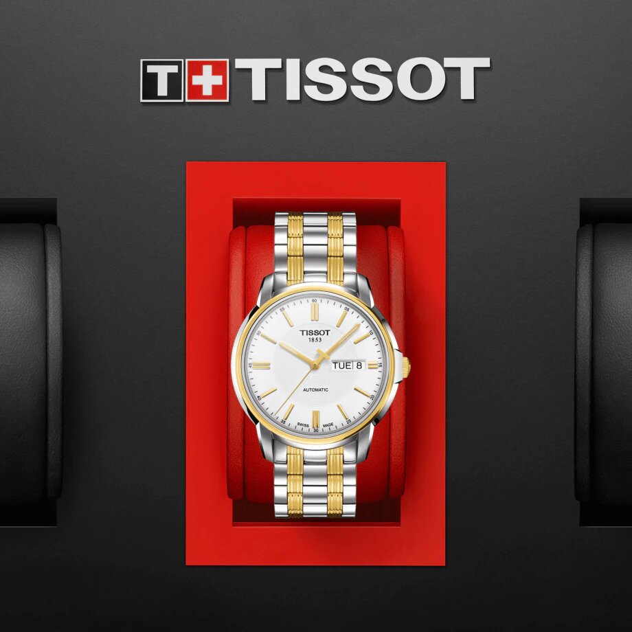 Tissot T Classic Automatics III White Dial Two Tone Steel Strap