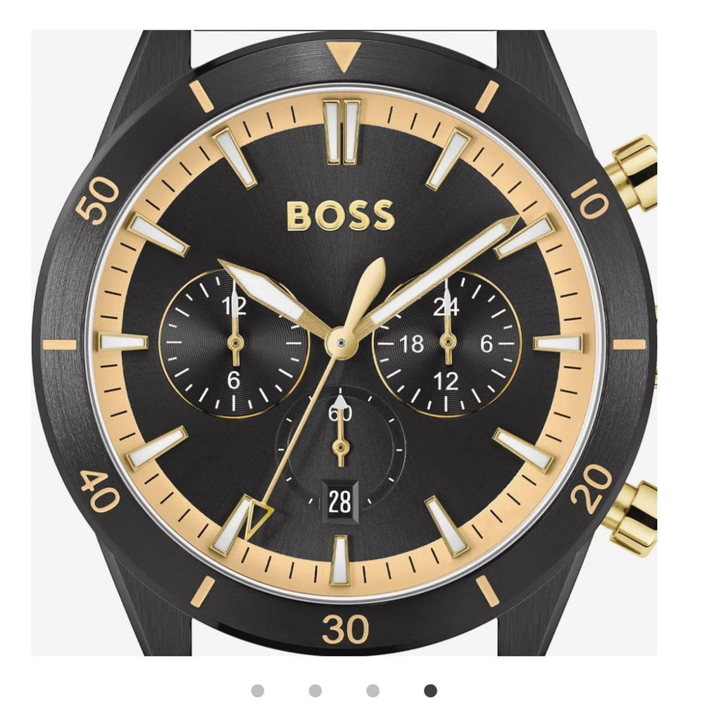 Hugo Boss Santiago Black Dial Black Nylon Strap Watch for Men - 1513935
