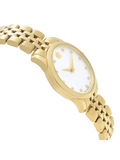 Movado Museum Classic Mother of Pearl Dial Gold Steel Strap Watch For Women - 0606998