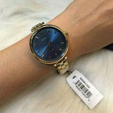 Marc Jacobs Sally Blue Dial Gold Stainless Steel Strap Watch for Women - MBM3366
