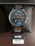 Hugo Boss Associate Blue Dial Two Tone Steel Strap Watch for Men - 1513976