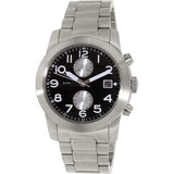 Marc Jacobs Larry Black Dial Silver Stainless Steel Strap Watch for Men - MBM5050