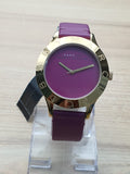 Marc Jacobs Purple Dial Purple Leather Strap Watch for Women - MBM1209