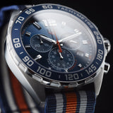 Tag Heuer Formula 1 Chronograph 43mm Blue Dial NATO Strap Watch for Men - CAZ1014.FC8196