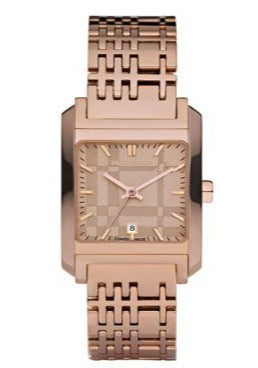 Burberry Nova Check Quartz Rose Gold Dial Rose Gold Steel Strap Watch for Women - BU1578