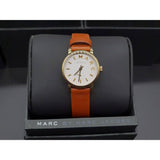 Marc Jacobs Baker Champagne Dial Brown Leather Strap Watch for Women - MBM1317