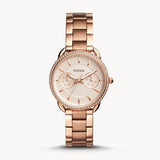 Fossil Tailor Rose Gold Dial Rose Gold Steel Strap Watch for Women - ES4264