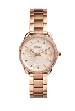 Fossil Tailor Rose Gold Dial Rose Gold Steel Strap Watch for Women - ES4264