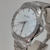 Gucci G Timeless Mother of Pearl White Dial Silver Steel Strap Watch For Women - YA126444