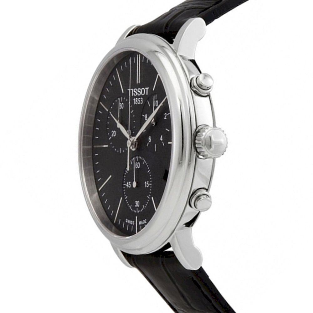 Tissot Carson Premium Chronograph Black Dial Black Leather Strap