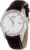 Tissot T Classic Couturier Chronograph White Dial Brown Leather Strap Watch For Men - T035.410.16.031.00