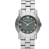 Marc Jacobs Amy Grey Analog Dial Silver Stainless Steel Strap Watch for Women - MBM8608